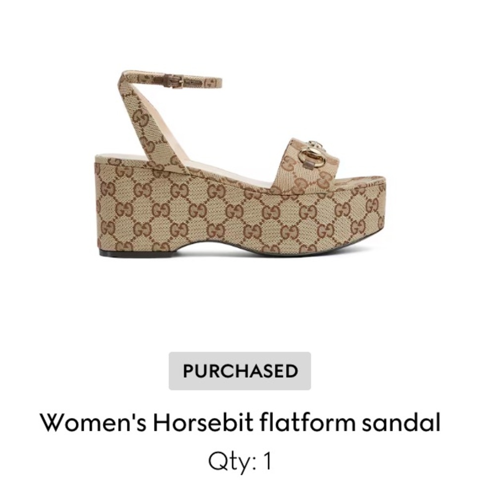 Gucci Women's Beige Horsebit Platform Sandals